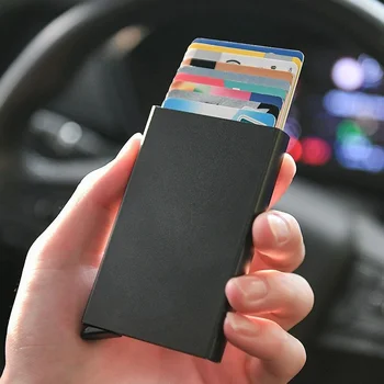 Aluminij Zlitine Slim Kartico sim Kvadratnih Samodejno Pop Up vizitko Primeru Multi-card Večplastna RFID Kreditno Kartico Pokrov za Človeka