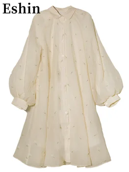 Eshin Vezene Design Jopico Obleko Za Ženske Zbrani Pasu River Luč Rokav francoski Obleke 2023 Pomlad Novo TH3655